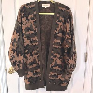 Philosophy Republic Clothing Camouflage Open Front Cardigan Sweater Size M